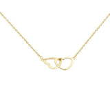 Cold Wind Design Feeling Double Ring Heart Clavicle Chain