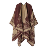 CAPE DARK DOUBLE SIDED WARM OUTER WEAR THICK SHAWL_CWASC2116