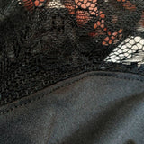 LARGE SIZE FRONT BUCKLE LACE THIN GATHERED BRALETTE_CWMU0128