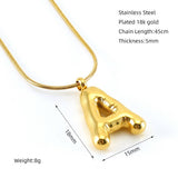 BALLOON STYLE 18K GOLD LETTER PENDANT NECKLACE_CWAJE0691