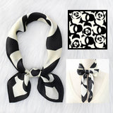 FLORAL SATIN SCARF FOR COMMUTING SUN PROTECTION_CWASC1163