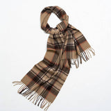 NORDIC PLAID WOOL SCARF WARM WINTER COUPLE WRAP_CWASC2357