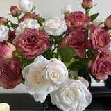 Vintage Dried-Look 3-Head Artificial Roses_Cwmm6464