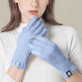 SOLID COLOR VERTICAL STRIPED TOUCH SCREEN GLOVES_CWAG0386