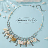 BOHEMIAN VINTAGE SHELL COMBINATION NECKLACE_CWAJE1568