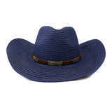 SEASIDE BEACH SUN PROTECTION DENIM STRAW HAT_CWAH1256