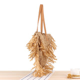 SEMICIRCLE TASSEL ONE SHOULDER BEACH STRAW BAG_CWAB2021