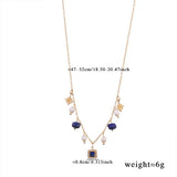 Unique Natural Stone Pearl Necklace Set With Lapis_Cwmm7546