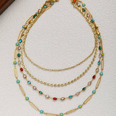 NATURAL STONE HAND BEADED CLAVICLE NECKLACE_CWMM3578