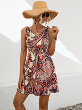 V-Neck Knotted Print Wrap Dress