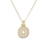 COPPER ZIRCONIA 26 LETTERS PENDANT NECKLACE_CWMM5866