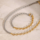 Two-Tone Gold Silver Twisted Chain Necklace