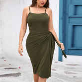 CHIC SLEEVELESS RUCHED HIGH WAIST BODYCON DRESS_CWDMD6058