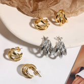 MIRROR FINISH HOLLOW EARRINGS TITANIUM STEEL_CWAJE5030