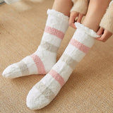 THICKENED TWISTED STRIPED PLUSH INDOOR SLIPPERS_CWMS0711