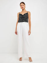 V-Neck Casual Sequined Bead Strappy Vest