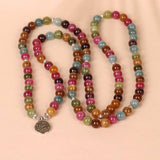 108 MULTI COLORED STONE BEADED BRACELET WITH CHARM_CWAJE3931