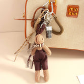 PLUSH RABBIT WITH SCARF COFFEE BEAN KEYCHAIN_CWMM7752