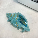 Sea Shell & Lobster Hair Claw, Ocean Animal Clip_Cwaha07131