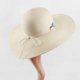 SUNSHADE STARFISH DECORATED DOME STRAW HAT_CWAH1195