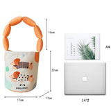 CUTE DACHSHUND CARTOON BUCKET TOTE BAG_CWAB5606