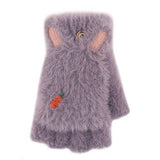 Winter Warm Flip Fingerless Gloves For Women_Cwag0243