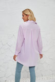 Solid Color Fashion Casual Long Sleeve Long Shirt