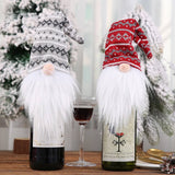 Cwmm9411_Christmas Faceless Doll Knitted Wine Bottle Hat
