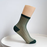 STRIPE MESH SOCKS FOR WOMEN MID TUBE TIDE SOCKS_CWMS054