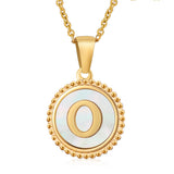 18K GOLD STAINLESS STEEL SHELL LETTER NECKLACE_CWAJE0686