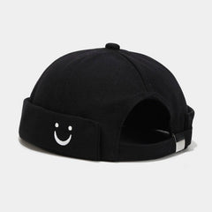 Cwah3171_Simple U Smiley Face Embroidered Beret