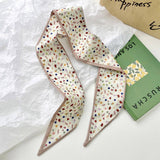 NEUTRAL LONG TWILLY SCARF HAIR TIE NECK RIBBON_CWASC0715