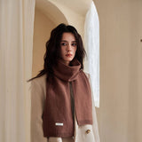 BASIC 100 WOOL SOLID KNIT SCARF SOFT WARM UNISEX_CWASC2288