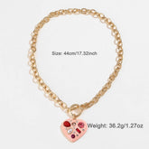 LOVE PEACH OIL PENDANT NECKLACE SET FOR WOMEN_CWAJE2911