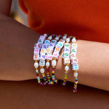 ROMANTIC COLORFUL RESIN LETTER BEAD BRACELET_CWAJE4811
