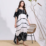 RAYON TIE DYE OFF SHOULDER BEACH COVER UP_CWMM6152