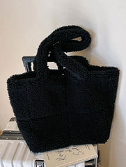 FLUFFY LAMB FUR TOTE BAG LARGE SHOULDER PURSE_CUAB00532