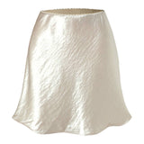 SIMPLE AND FASHIONABLE LACE SATIN ELASTIC SKIRT_CWBSS0392