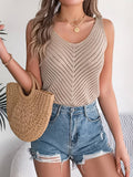 V-Neck Cutout Sleeveless Knit Vest