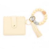 SILICONE BEAD BRACELET CARD BAG TASSEL KEYCHAIN_CWAJE0656
