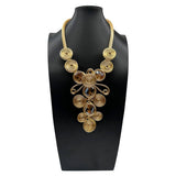 CRYSTAL ALUMINUM WIRE BRAIDED NECKLACE EARRING SET_CWMM4958