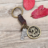 HAND WOVEN VINTAGE LEATHER KEYCHAIN_CWMM4788