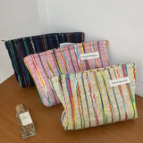 Wool Striped Makeup Bag Large Travel Wash Pouch_Cuab00718