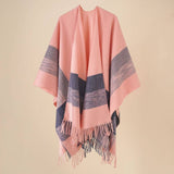 FASHIONABLE WARM STRIPED COLOR MATCHING SHAWL_CWMM2087