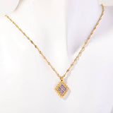 STAINLESS STEEL DECEMBER BIRTHSTONE NECKLACE_CWMM3920