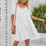 V-Neck Doll Outfit Three-Layer Pleated Dress