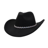 BROWN WESTERN FELT COWBOY HAT WITH SPARKLE BAND_CWAH04440