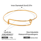 CLASSIC ADJUSTABLE 18K GOLD PLATED STEEL BANGLE_CWAJE4884