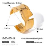 GOLD STAINLESS STEEL PEARL OPEN CUFF BRACELET_CWAJE4618