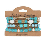 MULTI LAYERED MARBLED BEADED ELASTIC CORD BRACELET_CWAJE2224